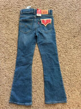 New Levi's 726 High-Rise Flare Jeans in a dark wash girls size 8